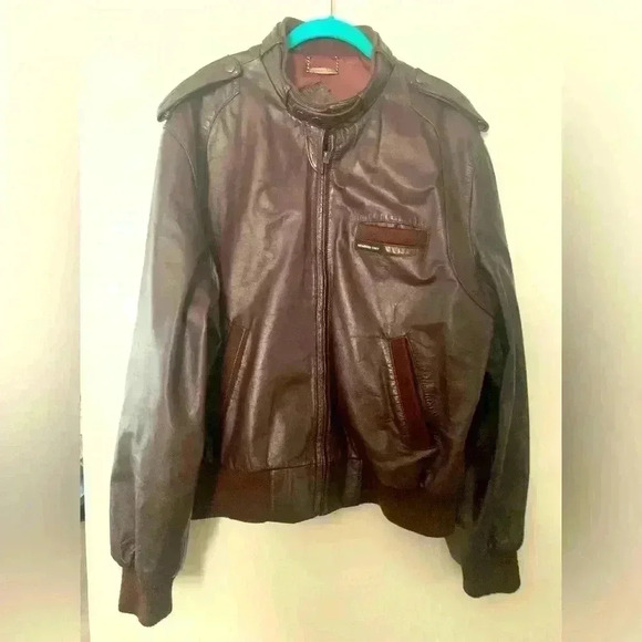 Iconic Leather Members Only Racer Jacket Size 44.70s style soft, leather,